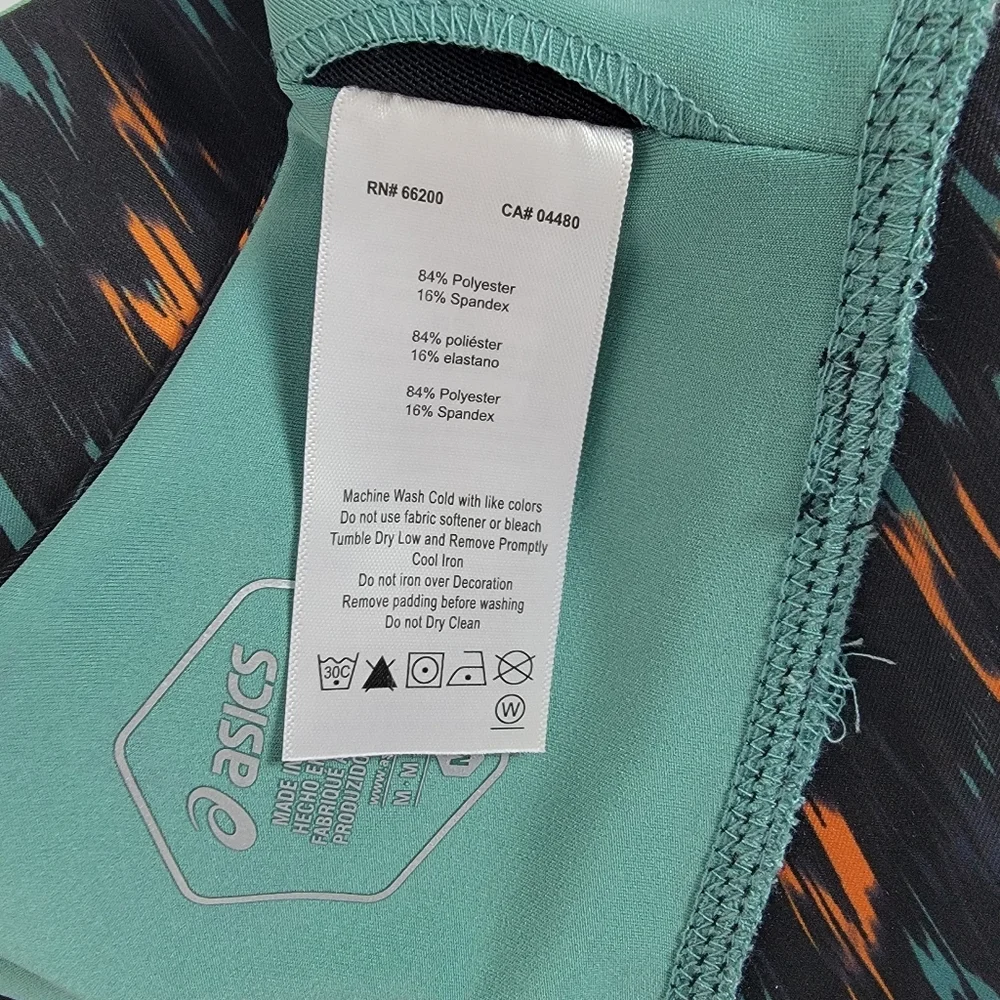 Asics NEW Women's Sz M Black Multi Color PR Lyte Yoga‎ Activewear Sports Bra